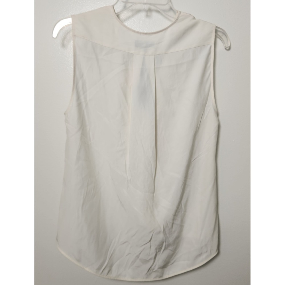Rag‎ & Bone NWT Women's Ivory Sleeveless V-Neck Faux Wrap 100% Silk Blouse Small - Picture 7 of 11